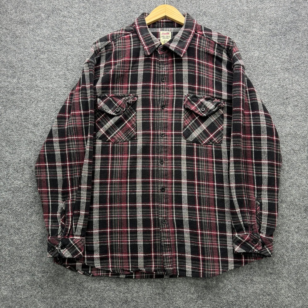 Genuine Dickies 7210B Flannel Shirt Mens 3XL Black Red Long Sleeve Casual